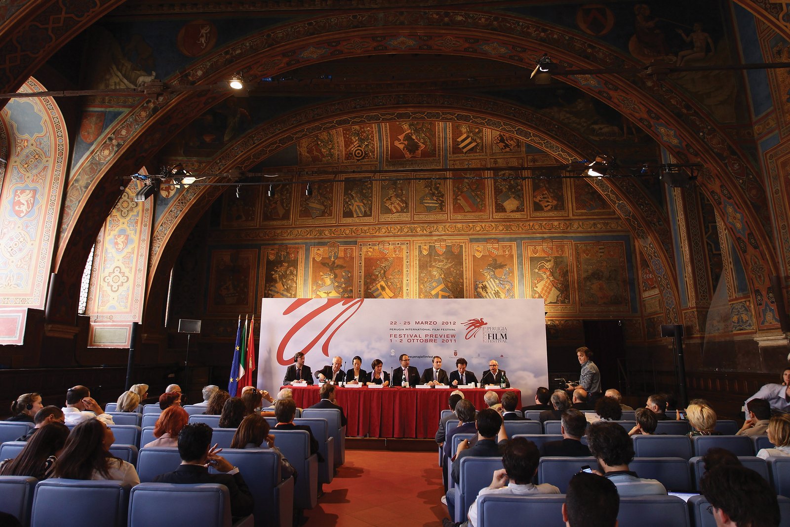 The Perugia International Film Festival officially launches at the Sala dei Notari, Palazzo dei Priori in Perugia.