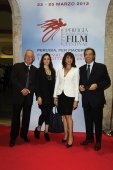 Oscar-winning costume designer James Acheson; Claudia Palmira Acunto; Kim Brizzolara, Hamptons Film Festival director, and Stefano Acunto