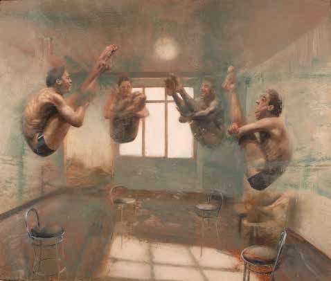 ARTICLE Nuova Wave. Nicola Pucci. Interior with divers 2013. Oil on canvas. 63x74 inches. Andipa gallery london